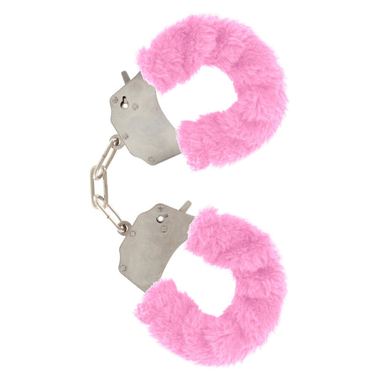toyjoy furry fun wrist cuffs pink