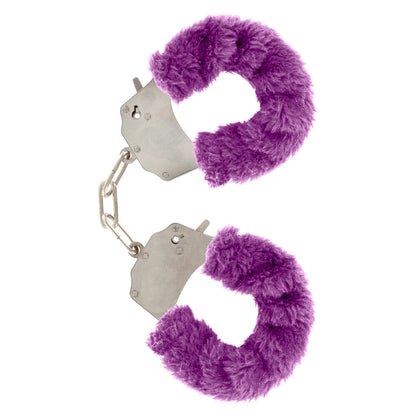 toyjoy furry fun wrist cuffs purple