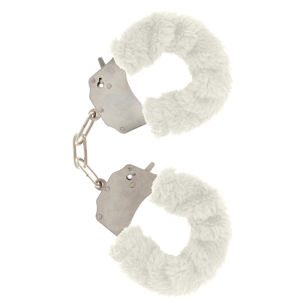 toyjoy furry fun wrist cuffs white