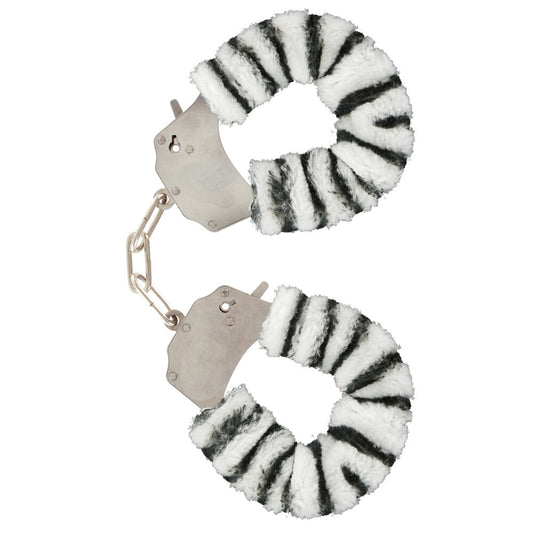 toyjoy furry fun wrist cuffs zebra