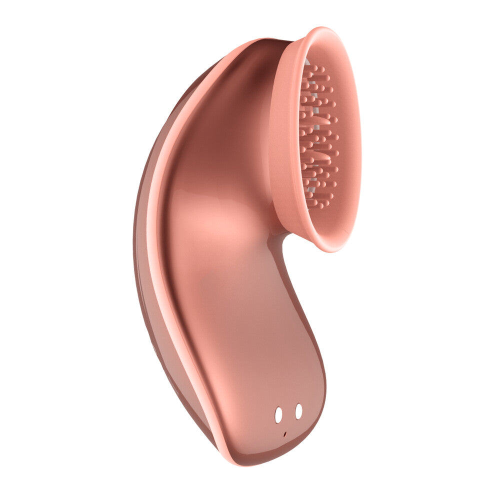 twitch rose gold hands free suction and vibration toy