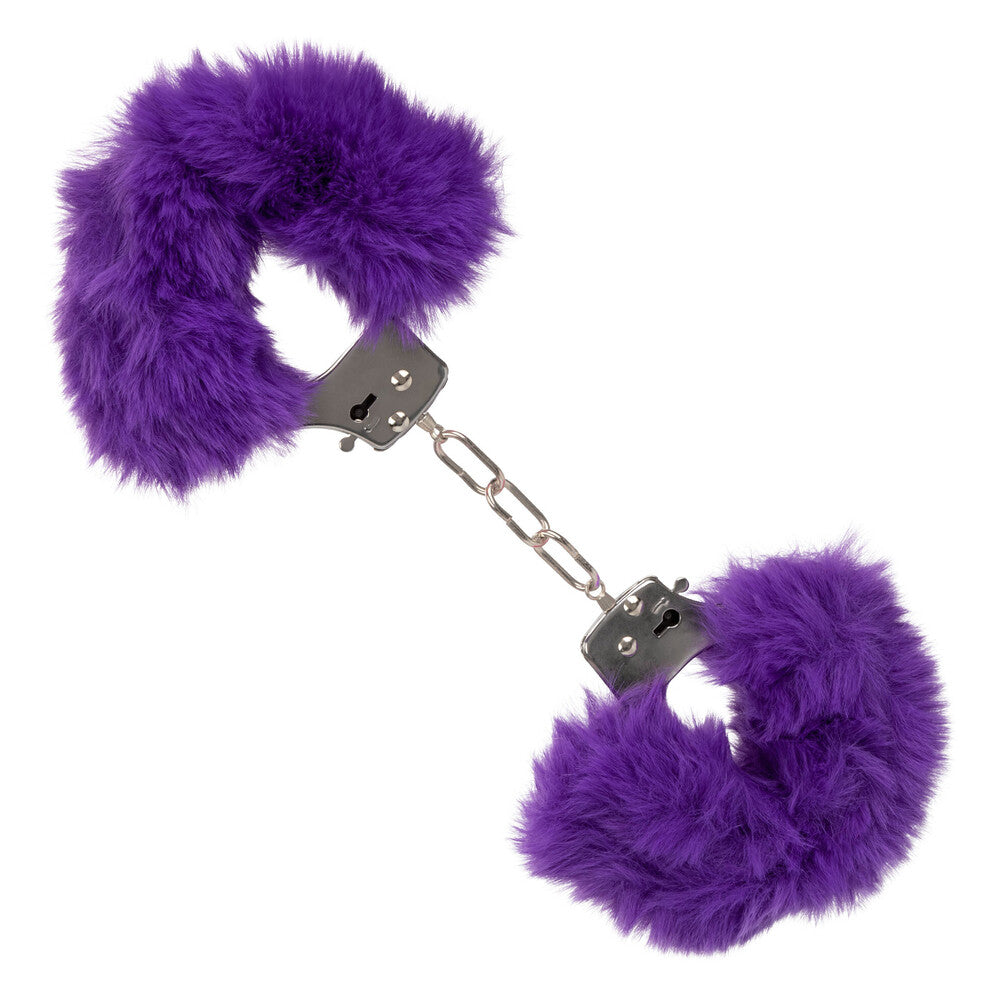 ultra fluffy furry cuffs purple