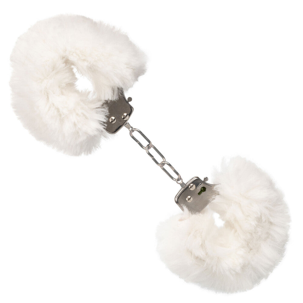 ultra fluffy furry cuffs white