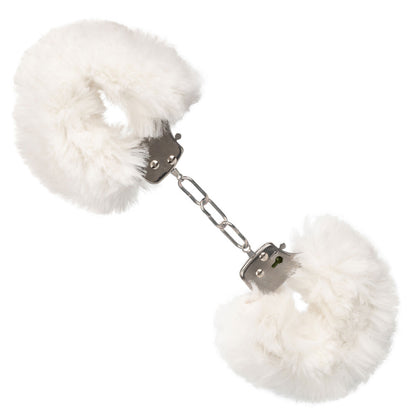 ultra fluffy furry cuffs white